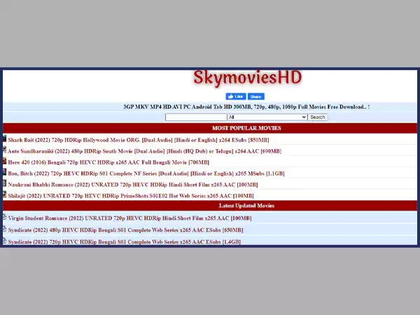 SkymoviesHD homepage
